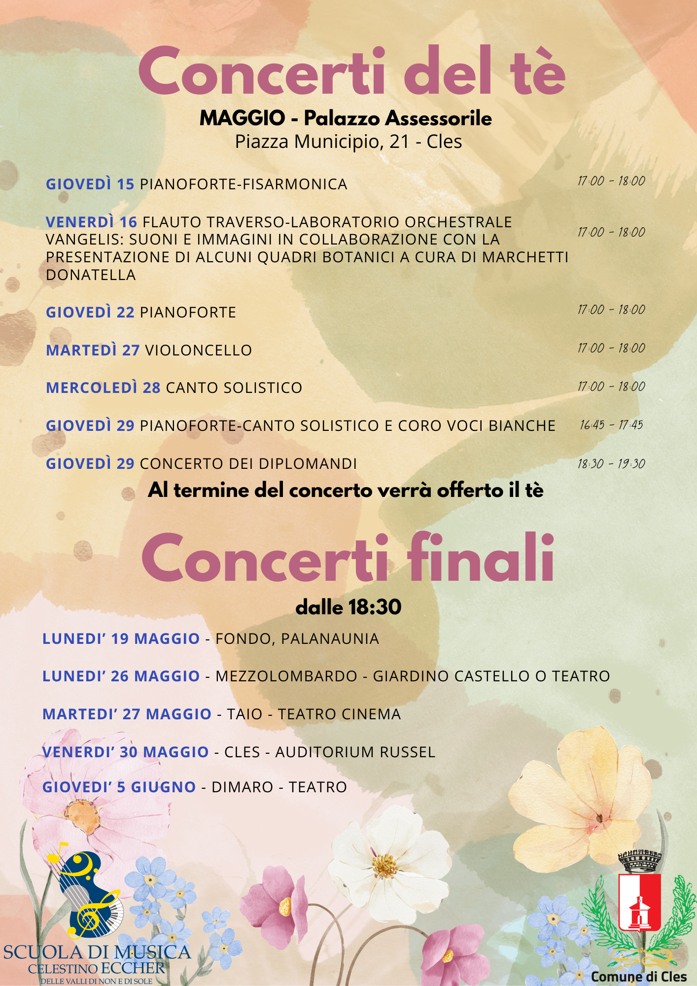Concerti del tè e concerti finali