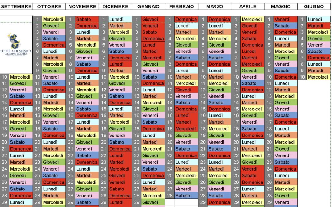Calendario Scuola C. Eccher